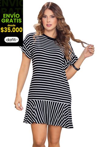 Vestido Corto Mujer Negro Atypical 79473 Atypical