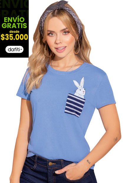 Camiseta Para Mujer Mora Azul ATYPICAL