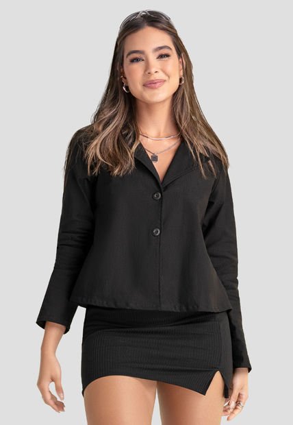Blazer Mujer Negro Atypical 104219
