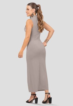 Vestido Largo Mujer Café Pardo Atypical 103739