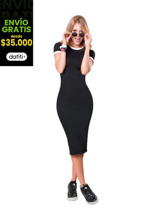 Vestido Corto Juvenil Femenino Negro Atypical