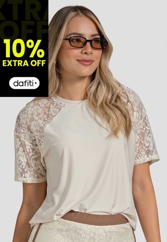 Camiseta Mujer Crema Atypical 114048 Atypical
