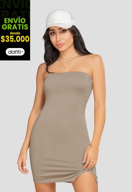 Vestido Corto Mujer Café Pardo Atypical 106912