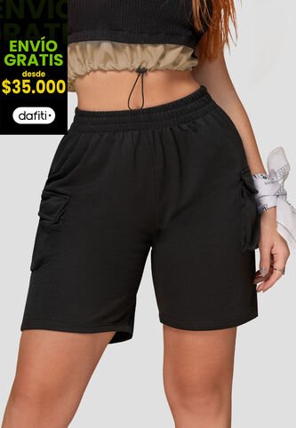 Bermuda Short Mujer Negro Atypical 104497 Atypical