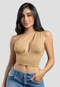 Crop Top Mujer Beige Atypical 104228 de Atypical