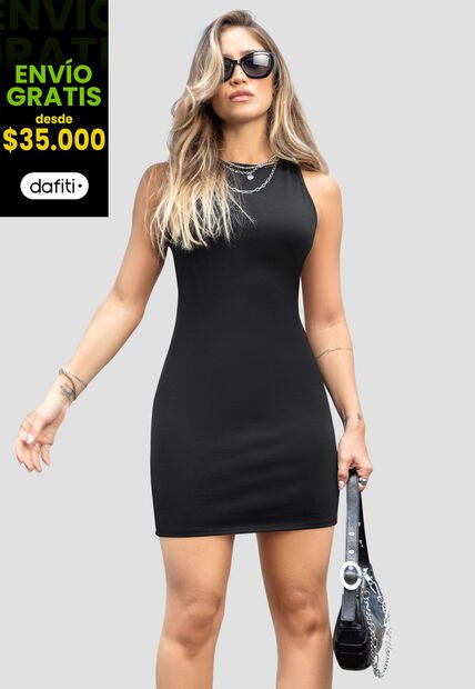 Vestido Corto Mujer Negro Atypical 103555