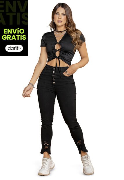 Jean Mujer Negro Atypical 77853