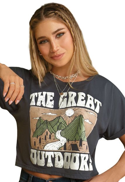 Camiseta Mujer Gris Atypical 34756