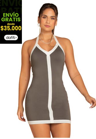 Vestido Corto Mujer Café Atypical 9576 Atypical