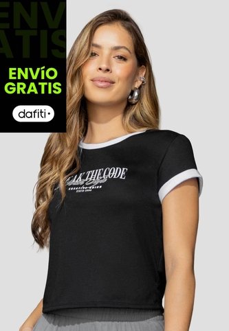 Camiseta Mujer Negro Atypical 114253 Atypical