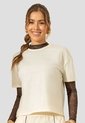 Camiseta Mujer Crema Atypical 114249 de Atypical