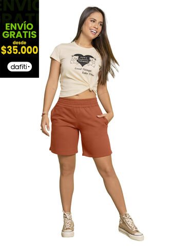 Bermuda Short Mujer Ladrillo Atypical 6667 Atypical