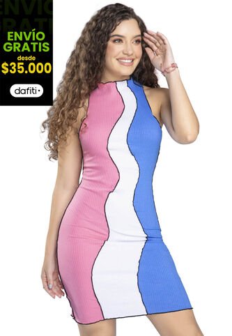 Vestido Corto Mujer Multicolor Atypical 3445 Atypical