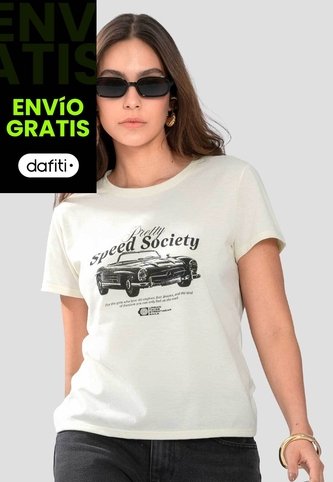 Camiseta Mujer Crema Atypical 114509 Atypical