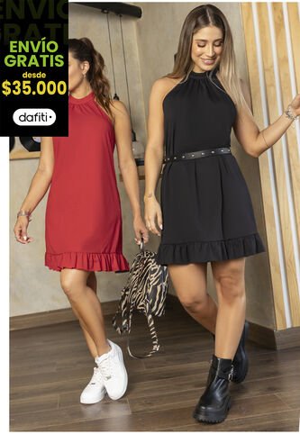 Vestido Corto Mujer Negro Atypical 1913 Atypical