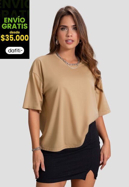 Camiseta Mujer Beige Atypical 103898