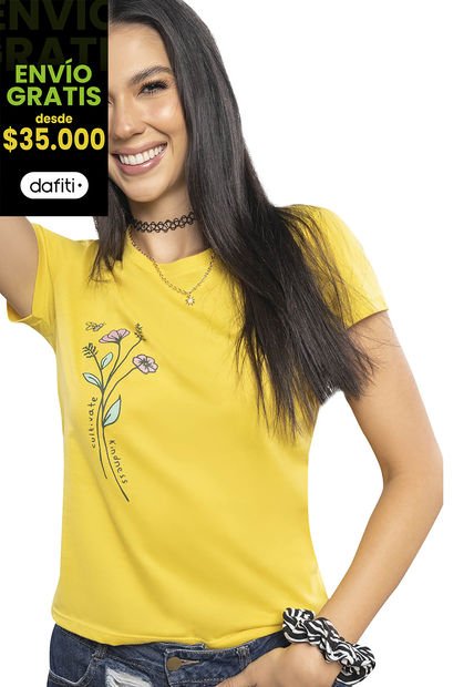 Camiseta Mujer Amarillo Atypical 3704