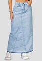 Falda Larga Mujer Azul Claro Atypical 100400 de Atypical