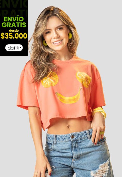 Camiseta Mujer Naranja Atypical 407