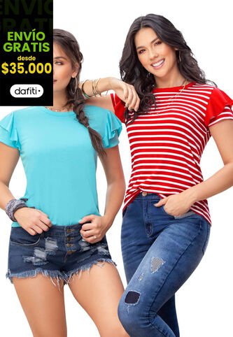 Blusa Paq X2 Mujer Rojo Atypical 83047 Atypical