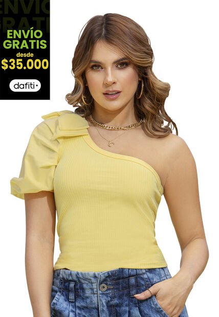 Blusa Mujer Amarillo Pastel Atypical 88366