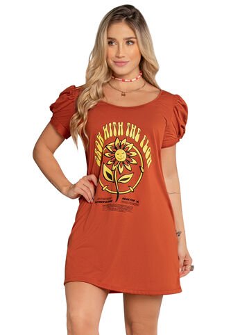 Vestido Corto Mujer Naranja Atypical 89570 Atypical