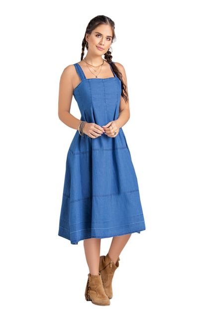 Vestido Juvenil Femenino Azul Medio Atypical