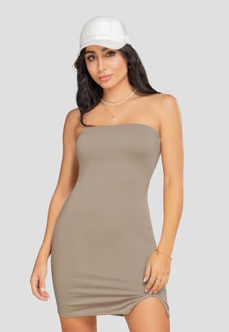 Vestido Corto Mujer Café Pardo Atypical 106912 Atypical