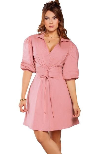 Vestido Corto Para Mujer Palo De Rosa Oscuro ATYPICAL