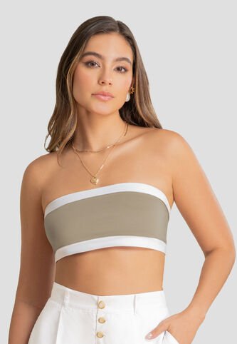 Crop Top Mujer Café Pardo Atypical 107879 Atypical
