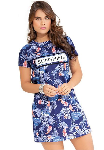 Vestido Corto Mujer Azul Atypical 76464