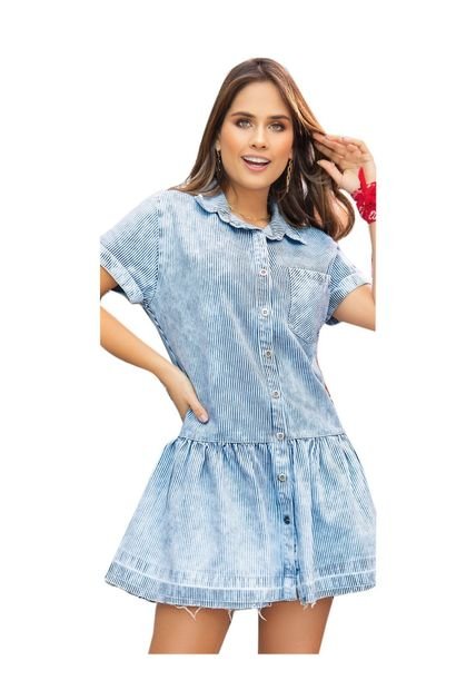 Vestido Juvenil Femenino Azul Atypical
