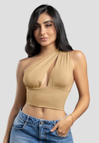 Crop Top Mujer Beige Atypical 104228 Atypical