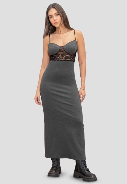 Vestido Mujer Negro Cross Atypical 112083