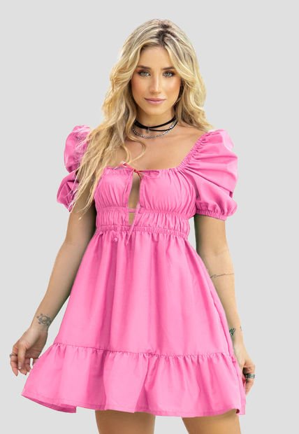 Vestido Corto Mujer Rosado Barbie Atypical 92441