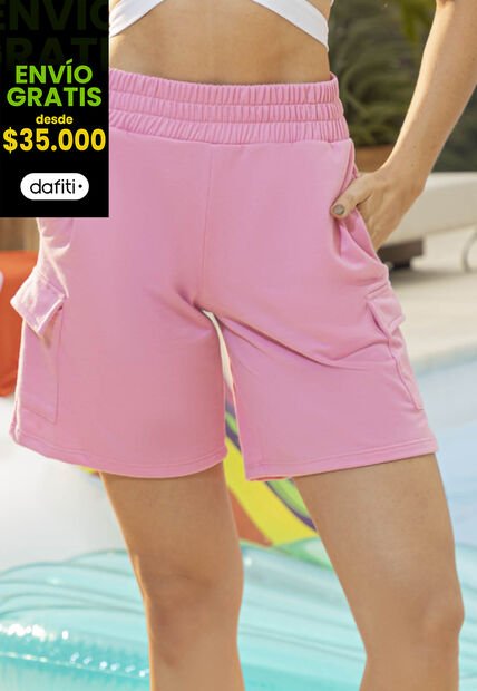 Bermuda Short Mujer Rosa Atypical 693