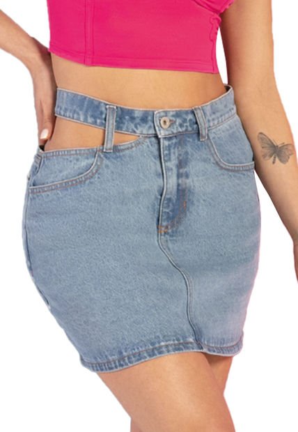 Falda Corta Mujer Azul Atypical 7025