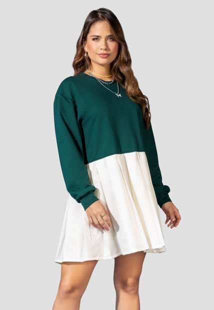 Vestido Corto Mujer Verde Botella Atypical 100634