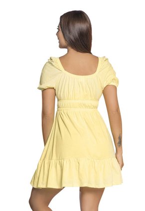 Vestido Corto Mujer Amarillo Pastel Atypical 4537