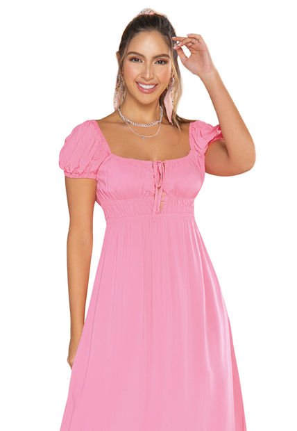 Vestido Largo Mujer Rosa Atypical 33462