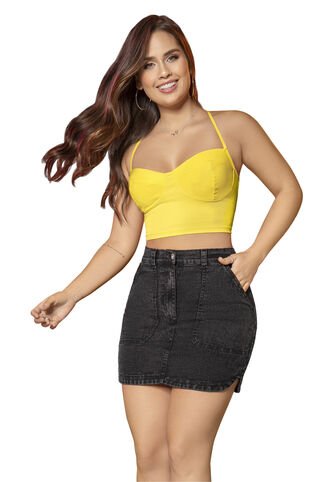 Falda Corta Mujer Negro Atypical 33438 Atypical