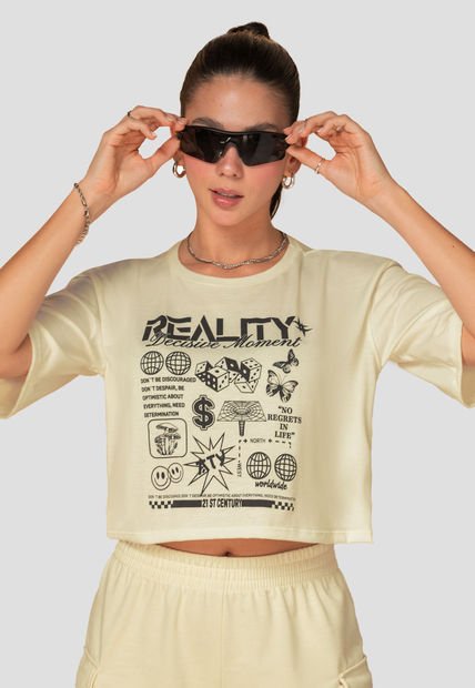 Camiseta Mujer Beige Atypical 104500