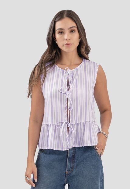 Blusa Mujer Estampado Lila Atypical 112316