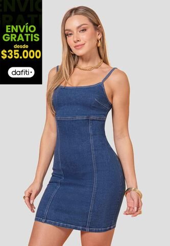 Vestido Mujer Azul Medio Atypical 113623 Atypical