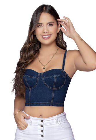 Crop Top Mujer Azul Atypical 32803 Atypical