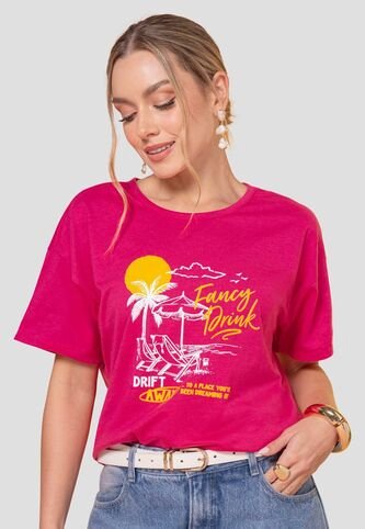 Camiseta Mujer Magenta Vivo Atypical 113628 Atypical