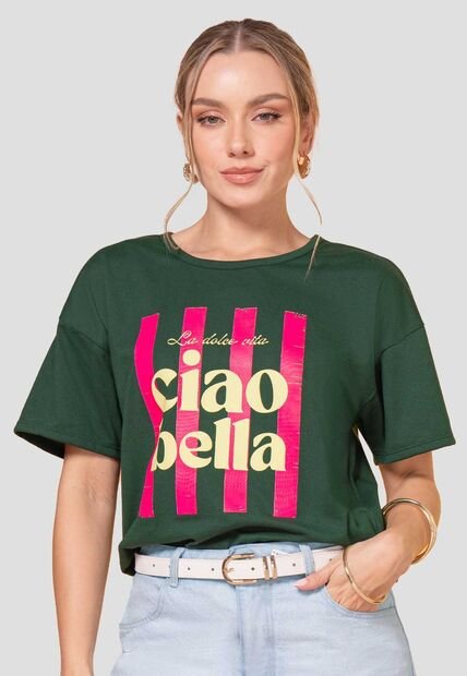Camiseta Mujer Verde Pino Atypical 113629