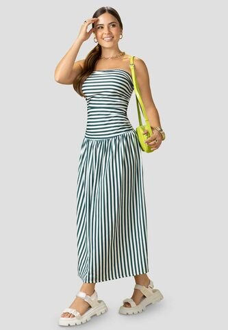 Vestido Largo Mujer Estampado Atypical 114271 Atypical