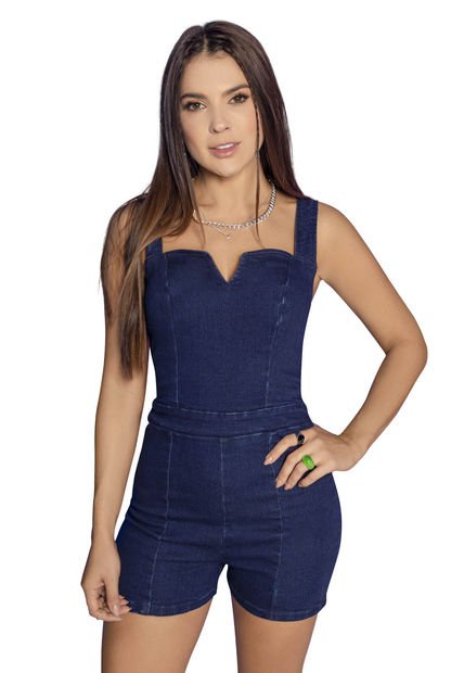 Enterizo Corto Mujer Azul Oscuro Atypical 4463