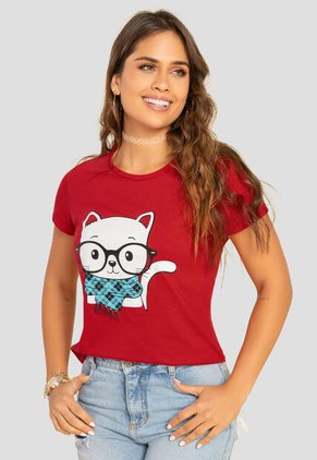 Camiseta Mujer Rojo Atypical 101330